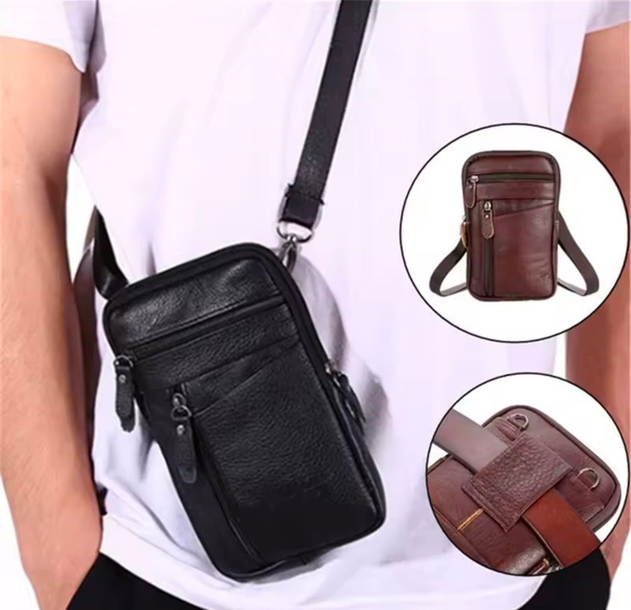 LEATHER Vintage Belt Crossbody Fanny bag LEATHER Vintage Belt Crossbody Fanny bag
